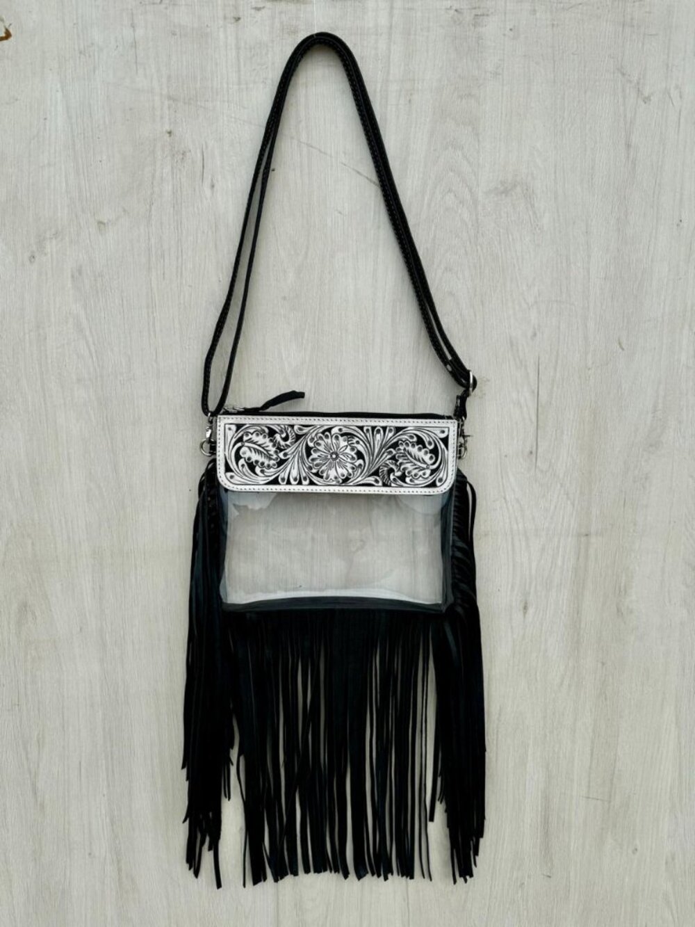 Hand Tooled Clear Purse Crossbody - Concert Game Day Stadium